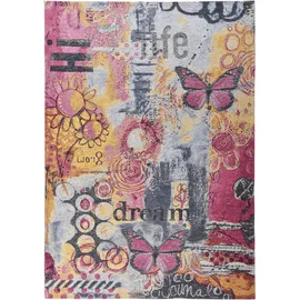 Gino Falcone Teppich GINO FALCONE "Cosima-109", bunt, B:80cm H:3mm L:160cm, Polyester, Teppiche, Teppich, flachgeweber Jaquard-Teppich, mit Chenillegarn, modernes Design