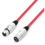 Adam Hall Cables 3 STAR MMF 0100 RED - Mikrofonkabel XLR female auf XLR male 1m rot