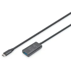DIGITUS Aktives USB 3.2 Gen1 5G Verlängerungskabel, USB-C - USB-A, 5m