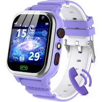 kaacly Smartwatch Kinder Telefon für Mädchen Jungen mit Anruf, SOS, 26 Spiele, SchrittzäHler, Musik, Kamera, Wecker, Schulmodus,Smartwatch Geschenke für Kinder Purple