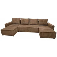 U-Form Ecksofa ASTRA 299 cm aus Cordstoff, Braun Zoom 5 - Braun