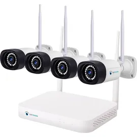 LuVision Dual WLAN Funk Video Überwachungssystem 10 Kanal Mini NVR 5MP Überwachungskamera Set Mikrofon Cloud 4 Kameras