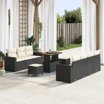 vidaXL Garten-Sofa-Set 10-tlg. Schwarz