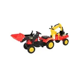 Homcom Trettraktor rot mit Anhänger (179x42x59)