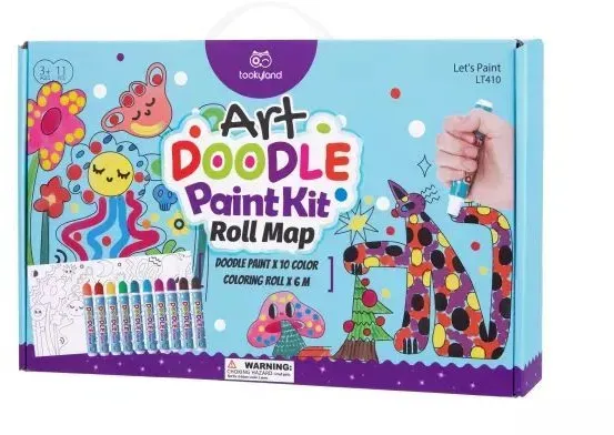 Tookyland: Art Dot Paint Tupfen-Malset mit 4 m Ausmalrolle und 10 Farben