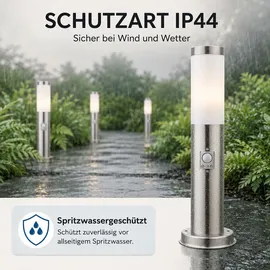 ETC Shop Außenleuchte Edelstahl 12,7x45 cm 3er Set silber