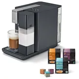 Tchibo Qbo MILK MASTER Premium Kapselmaschine inkl. 24 recyclebare Qbo Kapseln für Cappuccino, Espresso, Caffè Crema, Milchschaum auf Knopfdruck ...