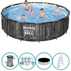 Bestway - Pool Steel Pro MAX - Poolpaket - 427x107 cm EINHEITSGRÖSSE