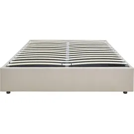 [en.casa] Polsterbett Nola mit Matratze 140x200 cm Leinen Beige [en.casa] Bett, 140 x 200