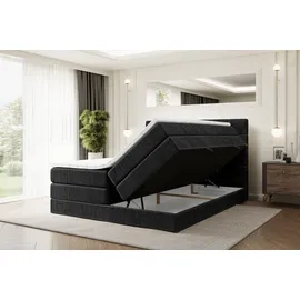 altdecor Boxspringbett BRUGO KING - 160 x 200 - H3/H4 - Schwarz