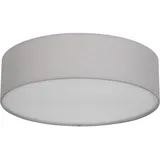 REV Ritter REV Deckenleuchte - Deckenlampe Küche, Schlafzimmer & Wohnzimmer rund 40cm mit Stoff-Lampenschirm im Vintage-Look, grau