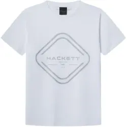 Hackett London für Jungen. HK5000018 Clubhaus-T-Shirt weiß (7Años= 122cm), Lässig, Baumwolle, Kurzarm, Kinderbekleidung