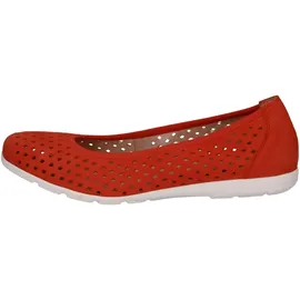 CAPRICE Damen Ballerinas aus Leder Bequem, Orange Suede), 38 EU