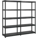 vidaXL Lagerregal mit 5 Böden Schwarz 170x40x185 cm Kunststoff
