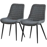 ML-Design Esszimmerstuhl Kunstleder anthrazit 2er Set