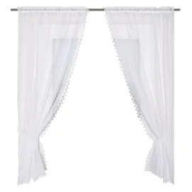 Home fashion Scheibengardine Polyester unifarben 125 x 75 cm