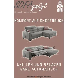 Jockenhöfer Ecksofa JOCKENHÖFER GRUPPE "Double One L-Form", grün, B:288cm T:105cm, Korpus: 100% Polyester;Kissen: 100% Polyester, Sofas, Ecksofa, mit 2x 120cm breiten, elektromotorischen Relaxfunktionen