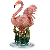TOLIDA Flamingo Mini Schmuckkästchen Handbemalte Aufklappbare Emaillierte Schmuckschatulle Luxus-Schmuckkästen Schmuckkoffer Aufbewahrungsbox für Ohrringe Halsketten Ring als Geschenk Deko