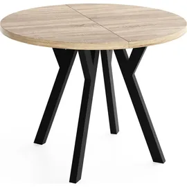 WFL GROUP Runder Ausziehtisch 200 x 77 x 100 cm hellbraun