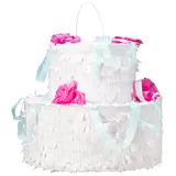 Les Cotillons d'Alsace Pinata Pinata Geburtstags- Hochzeitstorte, ca 30 x 32cm weiß