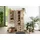 Massivmoebel24 Vitrine Schrank Mango 70 x 35 x 195 cm Beige/Weiß