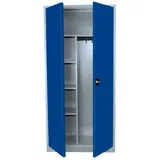 Flügeltürschrank Metallschrank abschließbar Spindschrank Lichtgrau/Blau 1800 x 800 x 383 mm 545521