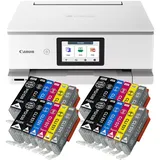 IC-Office TS8751 Tintenstrahl Multifunktionsdrucker 3-in-1 (Drucken, Kopieren, Scannen, SD-Karte, Duplex, WLAN, AirPrint) weiß + 24 XXL Tintenpatronen