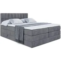 Altdecor Boxspringbett Dunkelgrau, Höhe ca. 20 cm, 160x200 cm,