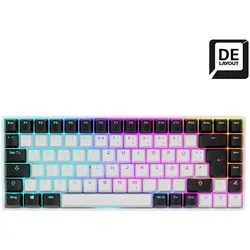 Sharkoon SKILLER SGK50 S3 Gaming Tastatur - 75% Layout, gelbe Hot-Swap Gateron-Switches, RGB-Beleuchtung, QWERTZ-Layout, weiß