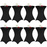 luxuskollektion Stehtischhusse Stretch Schwarz Ø 80 cm 8er Set