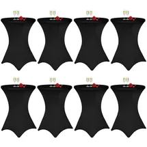 luxuskollektion Stehtischhusse Stretch Schwarz Ø 80 cm 8er Set