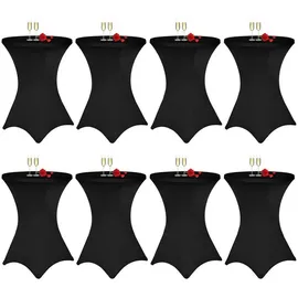 luxuskollektion Stehtischhusse Stretch Schwarz Ø 80 cm 8er Set