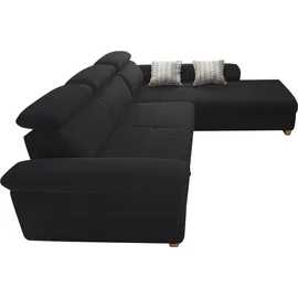 Jockenhöfer GRUPPE Landshut L-Form", 295x102x214 cm Struktur Ottomane beidseitig Bettfunktion-mit Rückenteilverstellung-mit Kopfteilverstellung schwarz