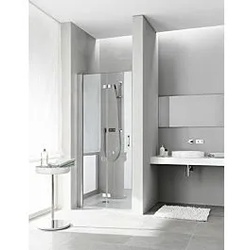 Kermi Diga Pendel-Falttür in Nische DI2DL075182AK 75x185cm, weiß, ESG klar, links