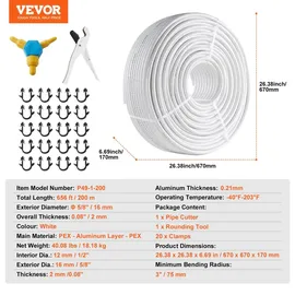 Vevor Aluverbundrohr 200 m PEX-Rohr