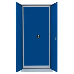 SET Metallschränke abschließbar Flügeltürenschrank Aktenschrank 4,5 OH und 5 OH, enzianblau