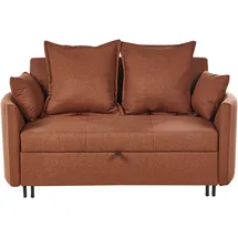 Beliani Schlafsofa Stoff 2-Sitzer Braun