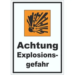 Aufkleber Gefahrensymbol Explosionsgefahr A7 (74x105mm)