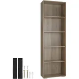 Tectake tectake® Bücherregal, Lexi 5 Fächer 60x30x190cm