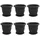 vidaXL Blumentöpfe 6 pcs Ø 26 x 21,5 cm Schwarz