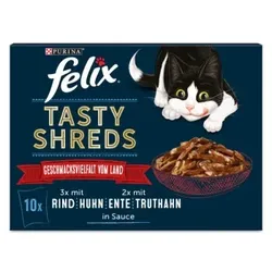 Felix Tasty Shreds 10x80g Geschmacksvielfalt vom Land