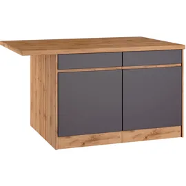 kochstation Winkelküche KS-Riesa L-Form 340 cm grau