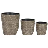 Esprit Satz Blumentöpfe Home ESPRIT Polypropylen Rattan 40 x 40 x 45 cm