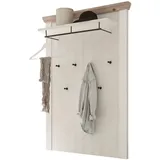 furn.design Garderobenpaneel "Rovola" in Pinie weiß Pinien, Holzwerkstoff, Nachbildung,Pinie, 107x153x27 cm, Garderobe, Garderobenpaneele, Garderobenpaneele