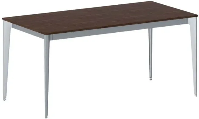 Bürotisch PRIMO ACTION 160x80 cm, graues Metallgestell, Nussbaum