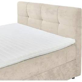 Riess-Ambiente Boxspringbett TOULOUSE 140x200cm beige inkl. Matratze und Topper mit Bettkasten