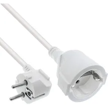 InLine Verlängerungskabel, Stromkabel, 20m, Schutzkontakt Stecker gewinkelt/Buchse, H05VV-F, Innenbereich, erhöhter Berührungsschutz, weiß, 16410Z