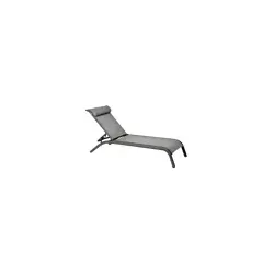 Alexander Rose Alu-Rollliege, Outdoorgewebe grau, verstellbar, Nackenrolle