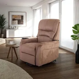 RABURG Fernsehsessel mit Aufstehhilfe, Relaxsessel mit 1 Motor, 120 kg belastbar, Mikrofaser, Braun,