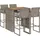 vidaXL Gartenbar Set 5-tlg. Grau